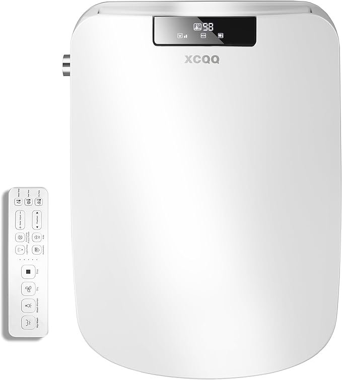 Bidet Square Toilet Seat for Rectangle Toilets, Rectangular Electric Heated Bidet Toilet Seat with Wireless Remote, Adjustable Warm Water and Air Dryer, Oscillating Wash