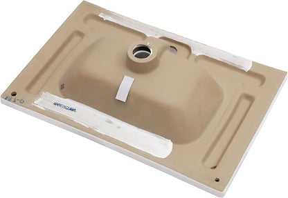 Sarlai Wall Hung Bathroom Vessel Sink with Towel Rack, 24x16 Inch Wall Mounted Rectangle Ceramic Bathroom Sink White Wash Modern Vanity Floating Basin