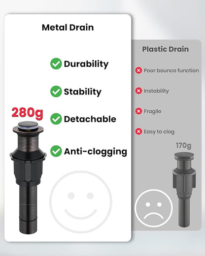 gotonovo Vessel Sink Faucet Modern Tall Bathroom Faucet Single Handle One Hole Stainless Steel Vanity Lavatory Rv Bowl Basin Mixer Tap with Supply Lines and Metal Pop Up Drain, Oil Rubbed Bronze