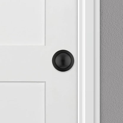 Kwikset Polo Interior Passage Door Knob, Handle for Closet and Hallway Doors, Non-Locking Doorknob in Matte Black, with Microban Protection