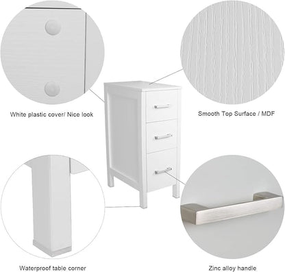 60" Double Sink Bathroom Vanity,White Bathroom Vanity with Double Side Cabinets & Removable 3 Drawer Storage Cabinet,Modern Vanity Without Mirror(only Vanity)