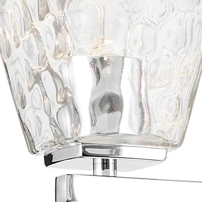 Kichler Marant 33.25" 4-Light Vanity Light with Clear Water Glass in Chrome, for Bathroom, Powder Room, Over a Mirror, (33.25" W x 9.5" H), 55217CHWTR