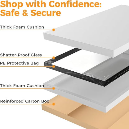 Sweetcrispy Bathroom Mirrors for Over Sink, 22" x 30" Rectangle Wall Mirror | Tempered Glass, Anti-Rust Metal Frame, Over Sink Home Decor, Modern Rectangle Style, Black