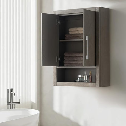 Vanity Art 24" Bathroom Vanity with Storage Cabinet & Shelves, Storage Cabinet with Soft-Closing Doors, VA90-TC-DG-MB1