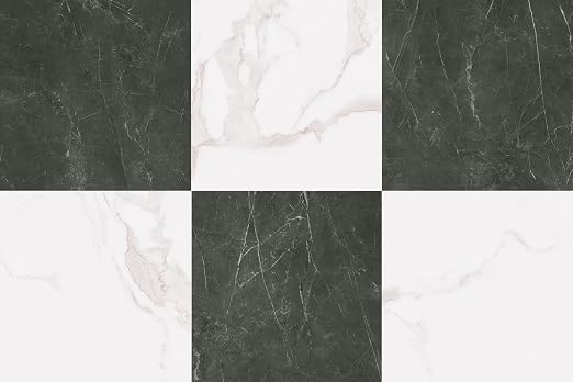 Peel and Stick Floor Tiles | Light Green Marble 30 Sq.Ft | Stone Texture / Anti-Slip /Surface Coated / Recycle Material / Waterproof / Indoor Area /Diy Installation
