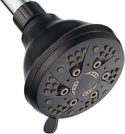 AquaDance Oil Rubbed Bronze High Pressure 6-Setting Spiral Shower Head-Angle Adjustable, Anti-Clog Showerhead Jets, Tool-Free Installation-USA Standard Certified-Top US Brand – 1.8 GPM