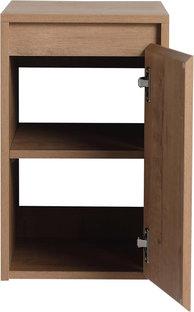 60'' Floating Bathroom Vanity with Double Sink, and 1 Side Cabinet, Brown | Double Sink Combo with 12" Side Cabinet, Plywood Cabinet, Resin Basin, Ample Storage, Soft-close Hinge, Assembly Required