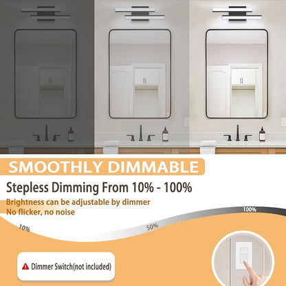 Bathroom Light Fixtures: 18-Inch Modern Bathroom Vanity Light ETL Certificated 5CCT Optional Wall Lights Over Mirror 20W, LED Vanity Light Bar 0-100% Dimmable - Wall Light Fixtures, 1 Pack