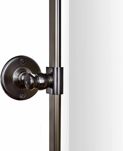 Farmhouse Pivot Rectangle Bathroom Mirror Oil Rubbed Bronze Metal Framed Tilting Beveled Vanity Mirrors for Wall, Overall 27.91x 30 inches (Mirrror 24 x 30 inches)