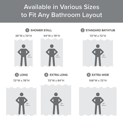 Madison Park Extra Long Shower Curtain for Bathroom, Grey Ombre, 72" x 84" | Ariana Ombre Cozy, Spa Quality Modern Waffle Weave Contemporary, 3M Scotchgard Treatment, Machine Washable