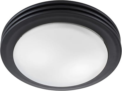 Good Housekeeping 90054 Yorkshire Decorative 80 CFM 2.5 Sones Bathroom Ventilation Exhaust Fan with Light, Matte Black