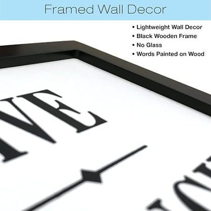 Excello Global Products Framed Wooden Bathroom Humor Signs : Decor for Home, Restaurant, or Business - 8x10 Inches - Ready to Hang - (Pack of 4, Assortment 1)