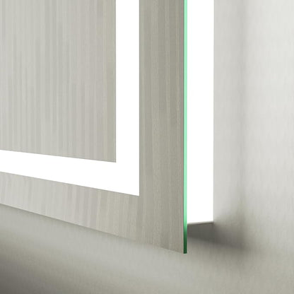 LED Bathroom Mirror, 60"X36" with Front Light and Backlit | Stepless Dimmable, Anti-Fog, Shatter-Proof, HD Reflection, Memory, 3 Colors Lighting, UL Listed (Horizontal/Vertical).
