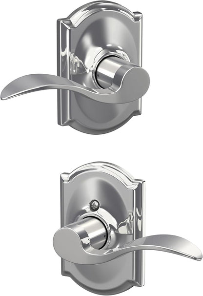 SCHLAGE Trim with SCHLAGE Hall and Closet Lever, Bright Chrome (F10 ACC 625 CAM)