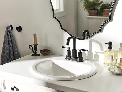 Moen Gibson Two-Handle Centerset High Arc Modern Bathroom Faucet with Drain Assembly, Matte Black, 6150BL