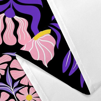 JAWO Retro Patchwork Floral Shower Curtain, Mid - Century Modern Boho Bathroom Decor with Pink and Purple Botanical Patterns, Waterproof Fabric Shower Curtain Sets with Hooks, 70X70IN