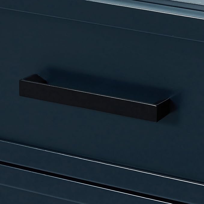ARIEL Kelly 72-inch Bathroom Vanity with Sink,Solid Wood, 1.5-inch Pure White Quartz Countertop, Double Rectangular Porcelain Sink, 4 Soft Closing Doors, 5 Dovetail Drawers, Midnight Blue