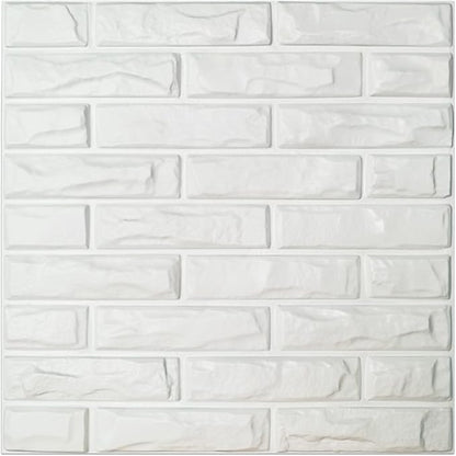 Art3d 19.7" x 19.7" (Pack of 12) Wall Panel Brick, White