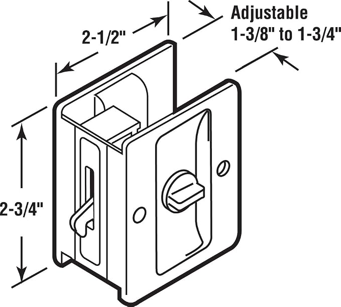 Prime-Line N 6774 Pocket Door Privacy Lock with Pull - Antique Brass, Replace Old or Damaged Pocket Door Locks Quickly and Easily (Single Pack)
