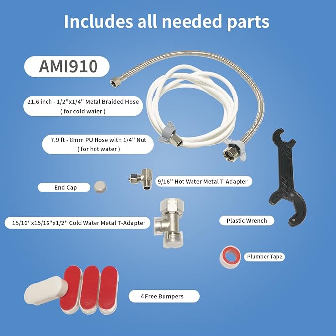 Bidet AMI910- Hot and Cold Water Bidet Attachment for Toilet - Self Cleaning Dual Nozzles(Frontal & Rear Wash) - Non-Electric Mechanical Bidet Toilet Attachment