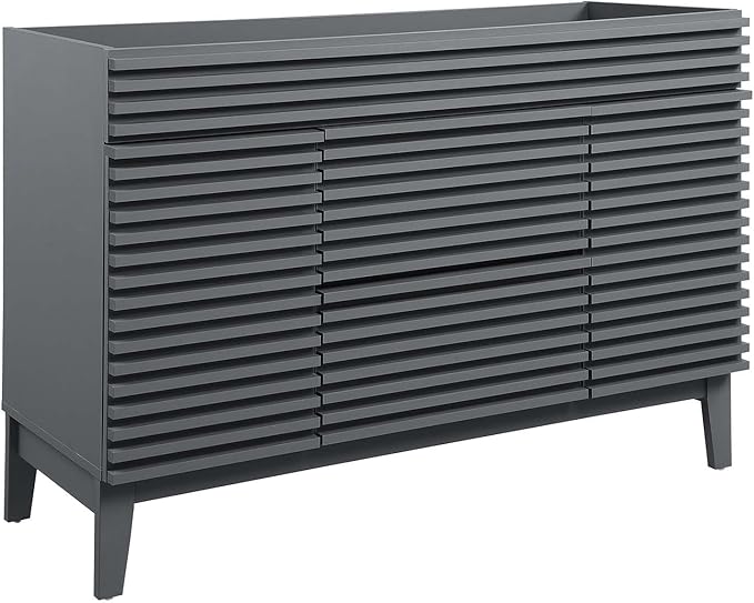 Modway Render 48" Single Sink Compatible (Not Included) Bathroom Vanity Cabinet in Gray