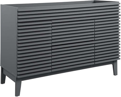 Modway Render 48" Single Sink Compatible (Not Included) Bathroom Vanity Cabinet in Gray