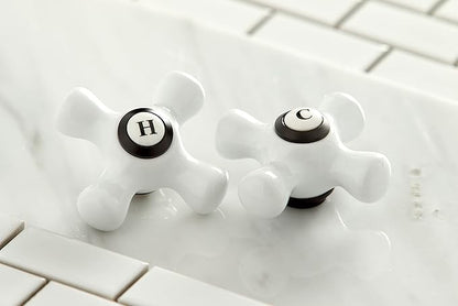 Kingston Brass KB1605PX Heritage 4-Inch Centerset Lavatory Faucet with Porcelain Cross Handle, Oil Rubbed Bronze , Oil-Rubbed Bronze