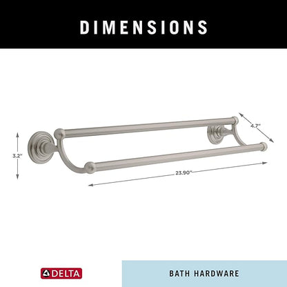 Delta Faucet Bath Accessories 138278 Greenwich 24" Double Bathroom Towel Rack, SpotShield Brushed Nickel