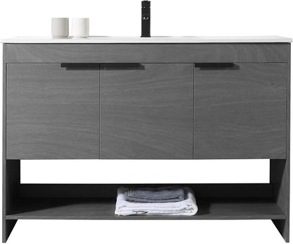 Phoenix 48 Inch Bathroom Vanity with Sink – Modern Design, Soft-Close Doors, Storage Drawers, Durable Build – Perfect Vanity for Small Bathrooms (Full Assembly Required)