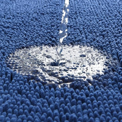LOCHAS Luxury Bathroom Rug Shaggy Bath Mat 24 x 36 Inch, Blue