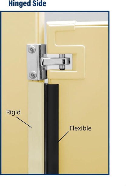 Prime-Line 650-1010 Restroom Door Privacy Cover, Black, 2-1/8 x 58 In., Rigid Plastic and Flexible Vinyl Restroom Stall Gap Filler, Provides Privacy, Easy to Install Self-Adhesive (Single Pack)