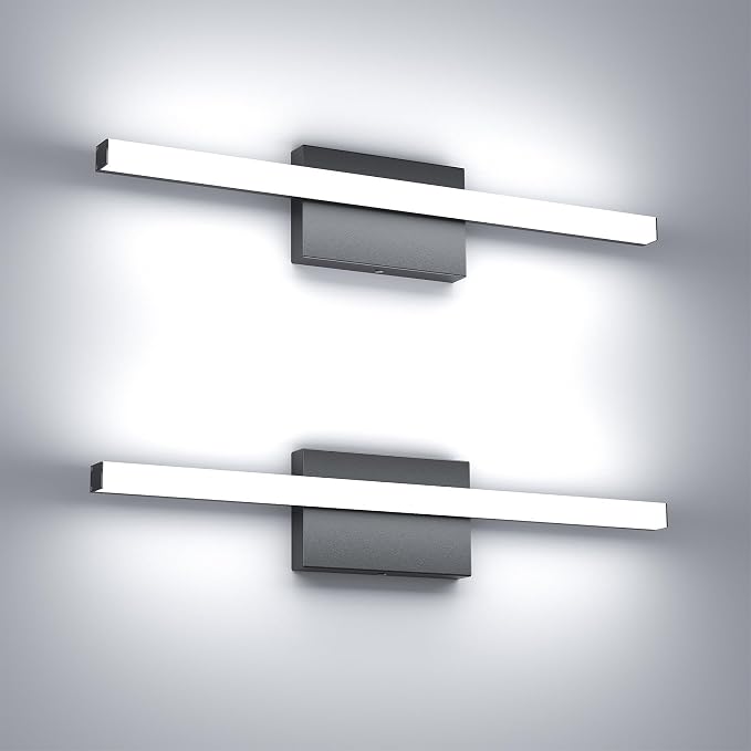 24Inch LED Bathroom Vanity Light Bar 5700K Dimmable Led Bathroom Light Over Mirror Modern Bath Wall Light Cool White ETL Certified 24W 2Pack
