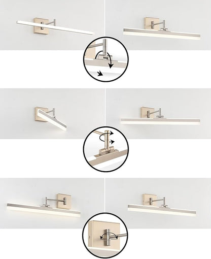 Modern LED Vanity Light,23.6‘’ Adjustable & Rotatable Bathroom Light Fixture Above Mirror, Wall Sconce, Nickel