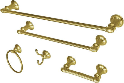 Kingston Brass BAHK2612478BB Provence Bathroom Hardware Set, Brushed Brass, 24 x 3.5 x 2.56