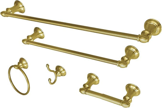 Kingston Brass BAHK2612478BB Provence Bathroom Hardware Set, Brushed Brass, 24 x 3.5 x 2.56