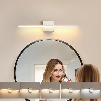 Modern Bathroom Vanity Light 16 Inch, 14W Brushed Nickel Bathroom Light Fixture Over Mirror, Dimmable 5CCT LED Wall Sconce Lighting for Restroom Mirror Farmhouse