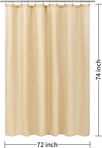 ALYVIA SPRING 72x74 Long Waterproof Fabric Shower Curtain or Liner Khaki | 3 Magnets, Soft Cloth & Hotel Quality, Machine Washable, Light-Weight, Long Size