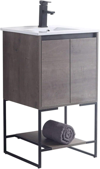 20 Inch Bathroom Vanity with Sink - Modern Knob Free Design, Elegant Space-Saving Solution for Your Bathroom - Durable, Bathroom Vanities for a Contemporary Look - Urbania Collection