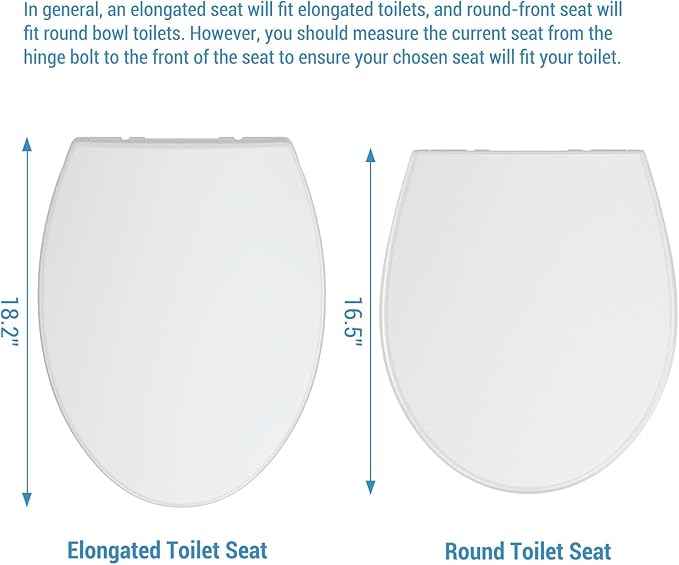 Toilet Seat Cover, White Round Toilet Seat with Secure Lock, Smooth Finish for Standard Toilets, Easy Installation, Sturdy Hinges, Perfect for Everyday Use