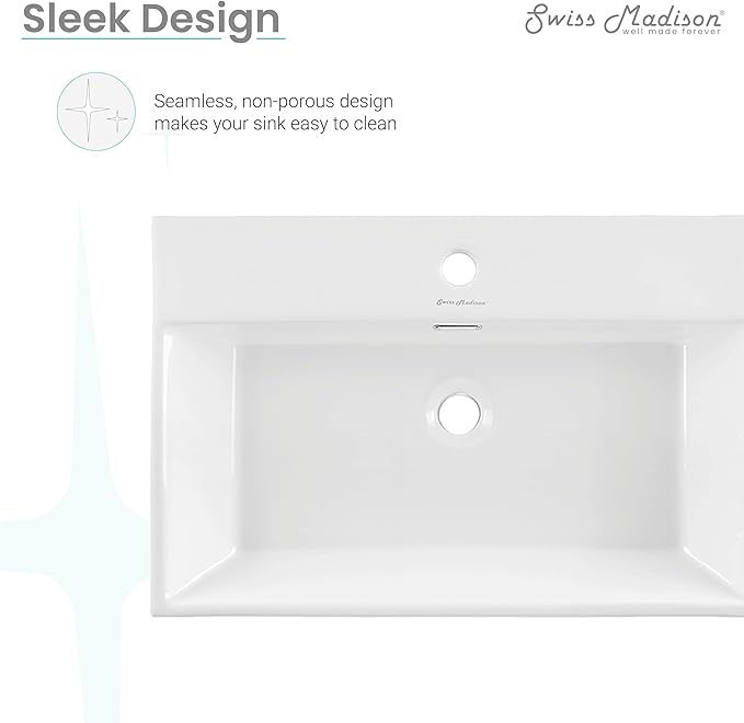 Claire 24” Rectangle Wall-Mount Bathroom Sink