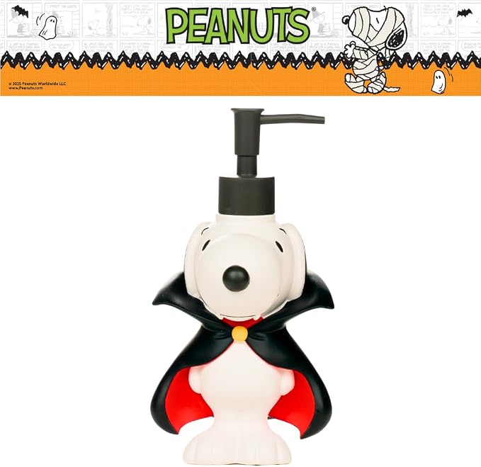 Peanuts Snoopy Vampire Soap/Lotion/Hand Sanitizer Resin Pump Dispenser, 14.81 Ounces, (Officially Licensed Product) by Franco