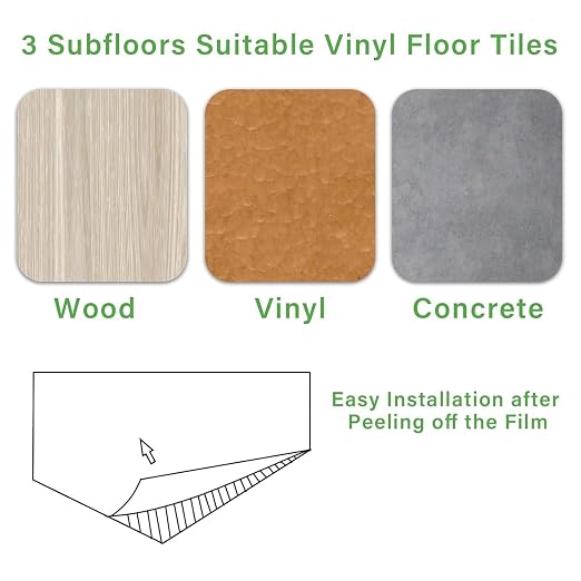 40-Pack Peel and Stick Floor Tiles Vinyl Floor 12 x 12 inch Self Adhesive Waterproof Flooring Planks DIY for Bathroom, Kitchen, Living Room, RV, Cover 40 Sq. Ft, Black Vein Marble