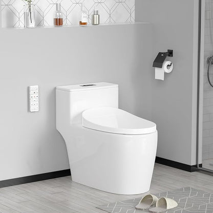Bidet Toilet Seat Elongated, Unlimited Warm Water, Heated Toilet Seat, Warm Air Dryer, Rear and Front Washing, Soft Closed Toilet Lid, Night Light, Requires Outlet,white