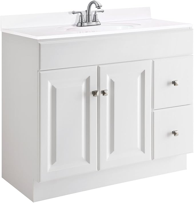 Design House Wyndham 36-Inch Bathroom Vanity Cabinet, Ready to Assemble, White, 597245