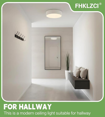 Modern LED Round Flush Mount Ceiling Light Fixture,White,11.81 inch | Dimmable,24Watts,Bright Adjustment,5CCT 3000K/3500K/4000K/5000K/6000K,Matte,Metal,for Kitchen,Bedroom,Bathroom,Hallway,Closet
