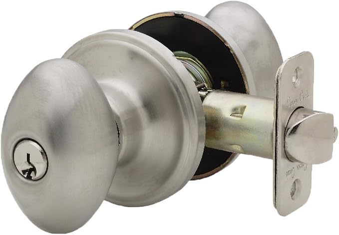 Copper Creek EK2040SS Egg Door Knob, Keyed Entry Function, 1 Pack, in Satin Stainless