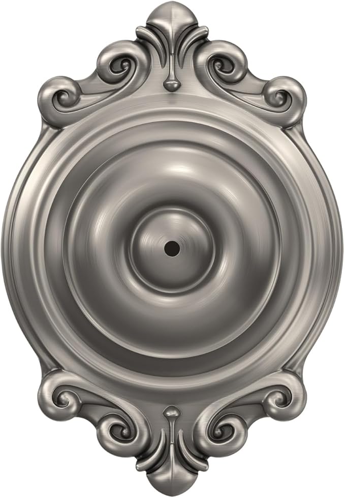 Schlage F40 GEO 619 BRK Georgian Door Knob with Brookshire Trim, Bed & Bath Privacy Lock, Satin Nickel