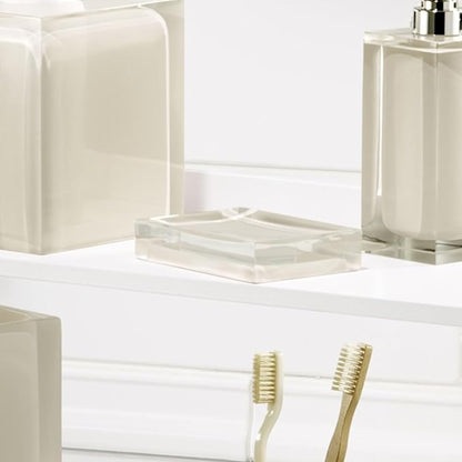 IZOD – Soap Dish, Clear Hand-Painted Resin with Sleek Modern Styling, Perfect for Holding Bar Soap or Sponges on Bathroom & Kitchen Counters (Marina)