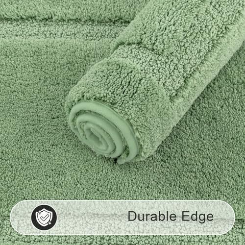 SHACOS Soft Microfiber Sage Green Bathroom Rugs Sets 2 Pieces 32x20 inch