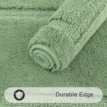 SHACOS Soft Microfiber Sage Green Bathroom Rugs Sets 2 Pieces 32x20 inch